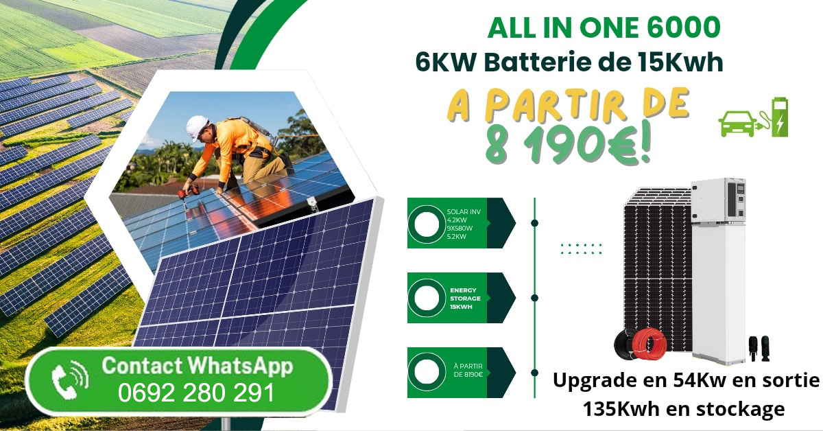 Centrale solaire All In One 6000 - 6kW batterie 15kWh