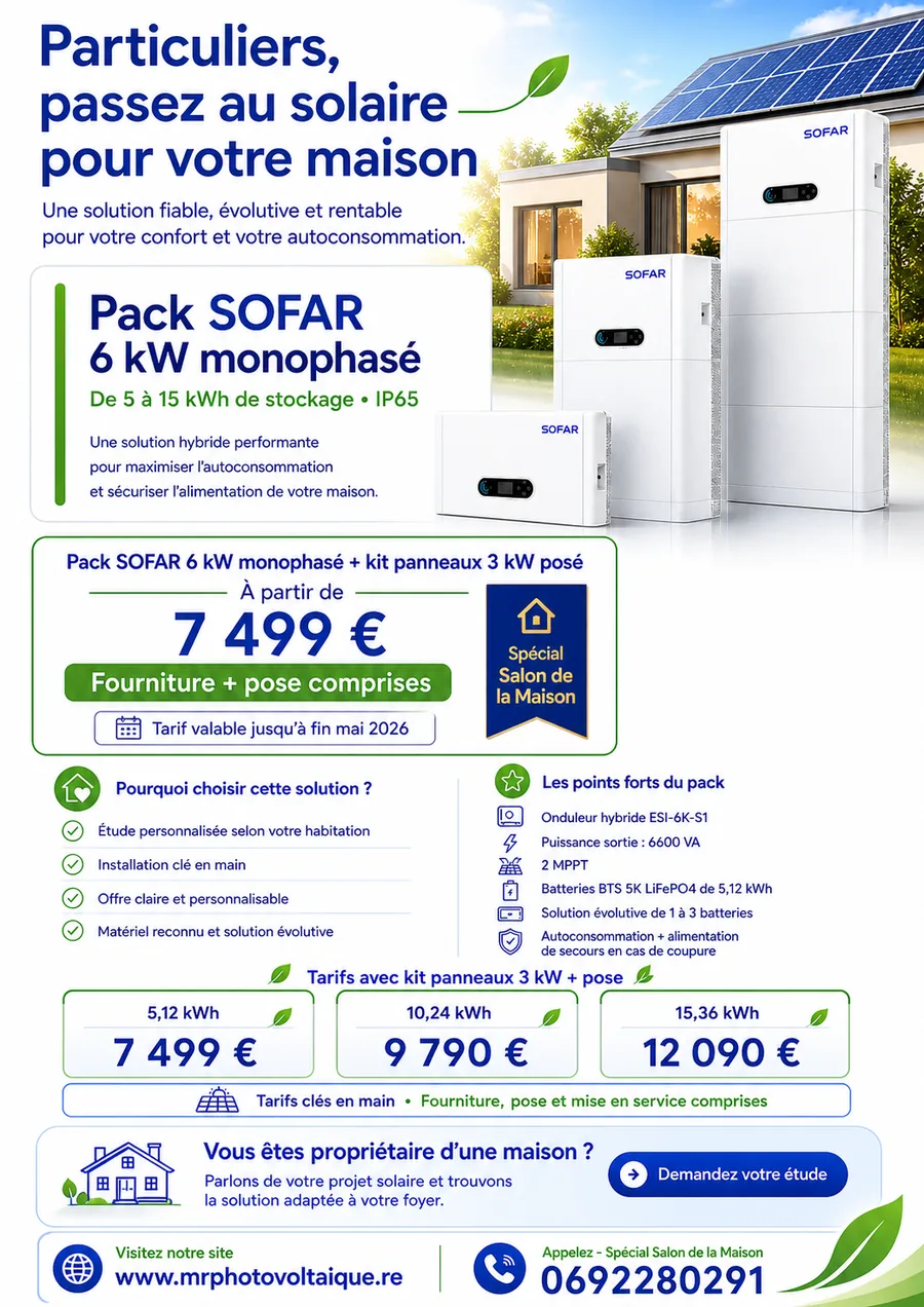 Offre solaire SOFAR spéciale Salon de la Maison